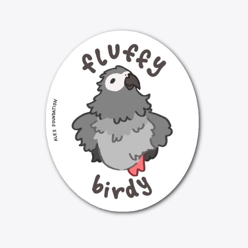 Fluffy Birdy Die Cut Sticker